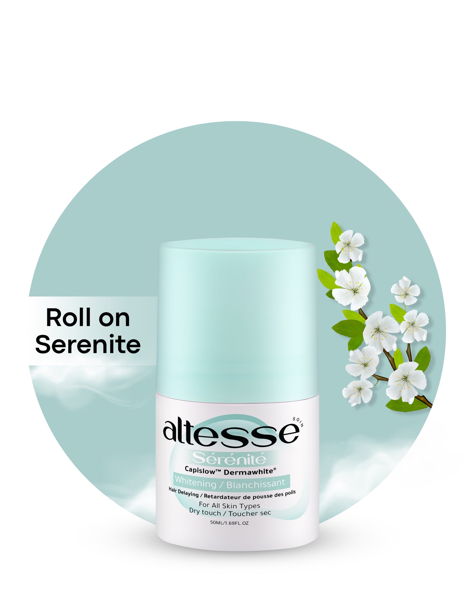 Altesse Soin Whitening and Hair Delaying Roll-On Deodorant Sérénité 50Ml (sheer powder Scent)